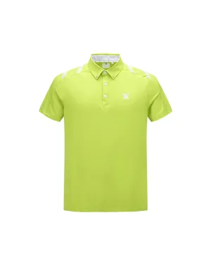 Men Ice Dots Logo Pattern Short T-Shirt - Lime