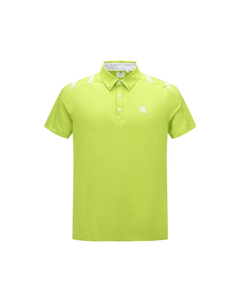 Men Ice Dots Logo Pattern Short T-Shirt - Lime