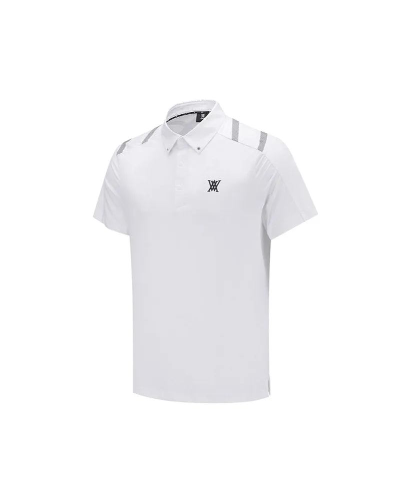Men Ice Dots Logo Pattern Short T-Shirt - White