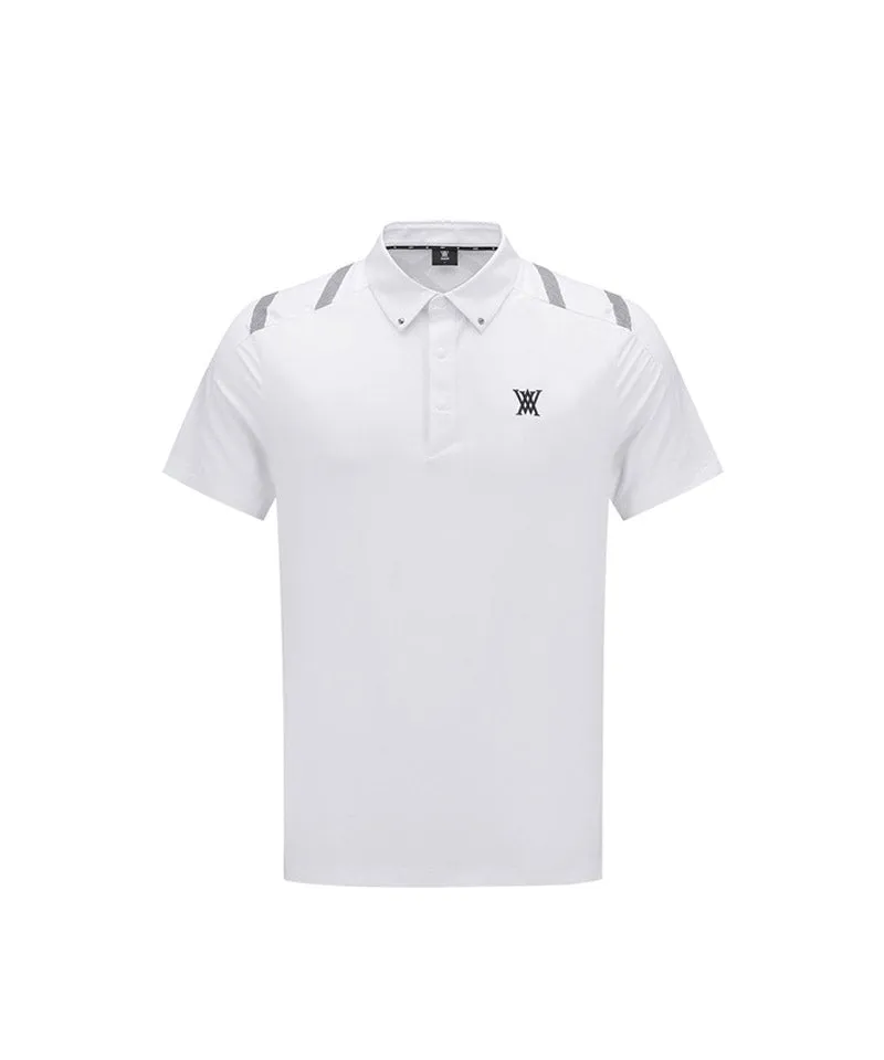 Men Ice Dots Logo Pattern Short T-Shirt - White