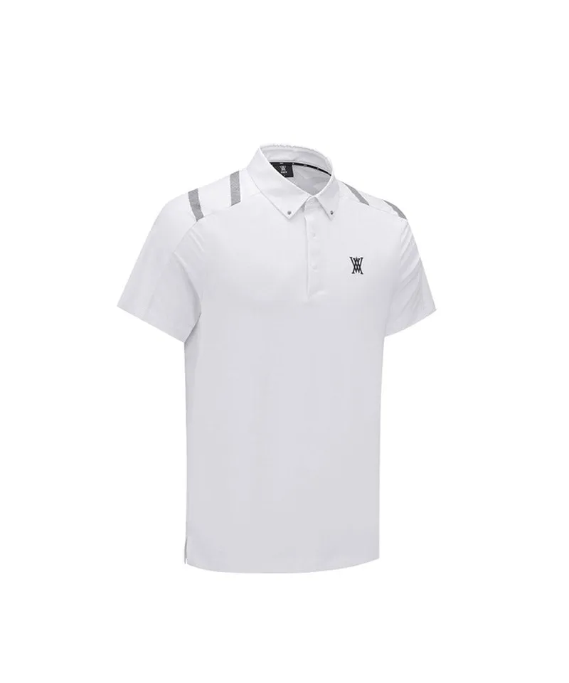 Men Ice Dots Logo Pattern Short T-Shirt - White