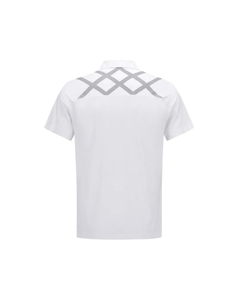 Men Ice Dots Logo Pattern Short T-Shirt - White