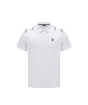 Men Ice Dots Logo Pattern Short T-Shirt - White