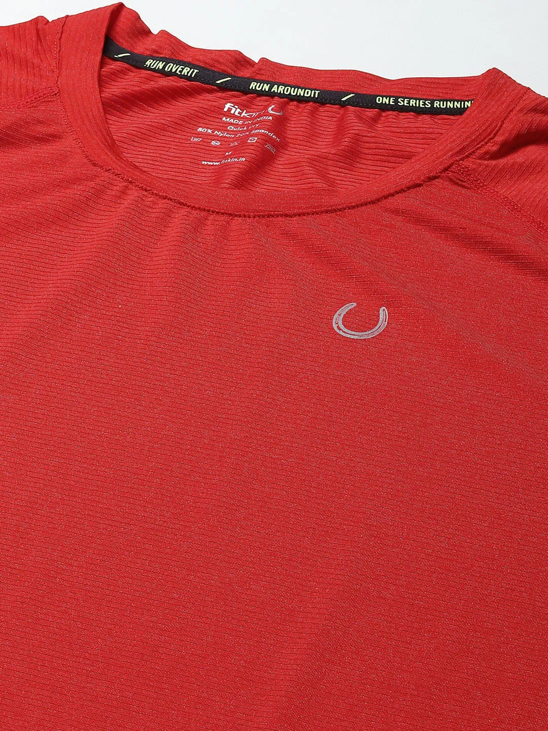 Men Red Anti Odour Gym T-shirt