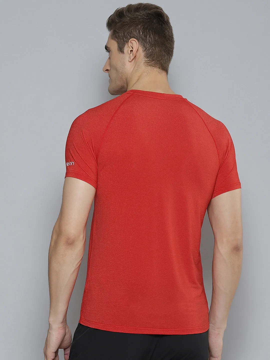Men Red Anti Odour Gym T-shirt