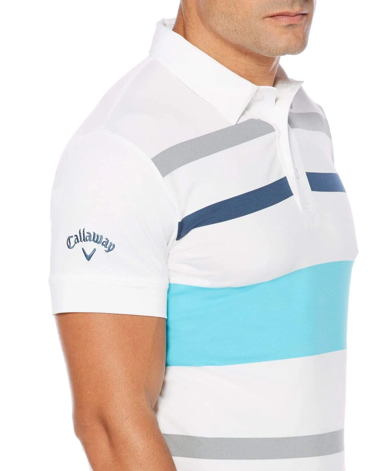 Mens Callaway X Block Striped Polo