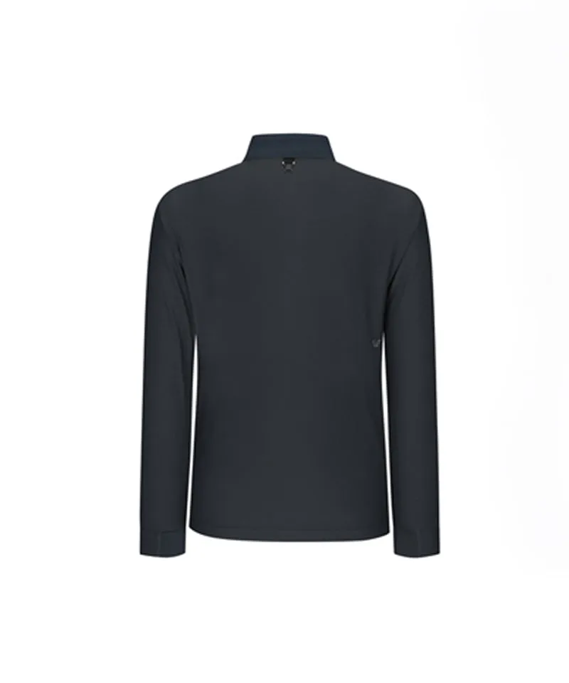 Men's Collared Logo Embo L/TS - D/Gray
