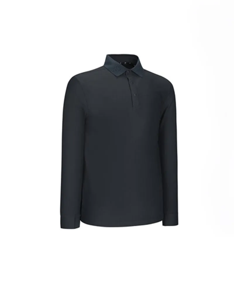 Men's Collared Logo Embo L/TS - D/Gray