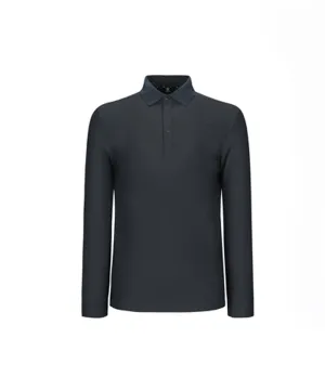 Men's Collared Logo Embo L/TS - D/Gray