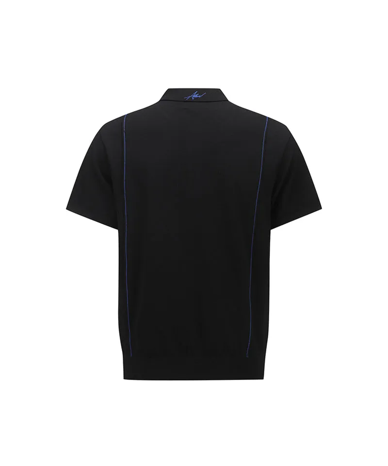 Men's Short-Sleeved Pullover - Black