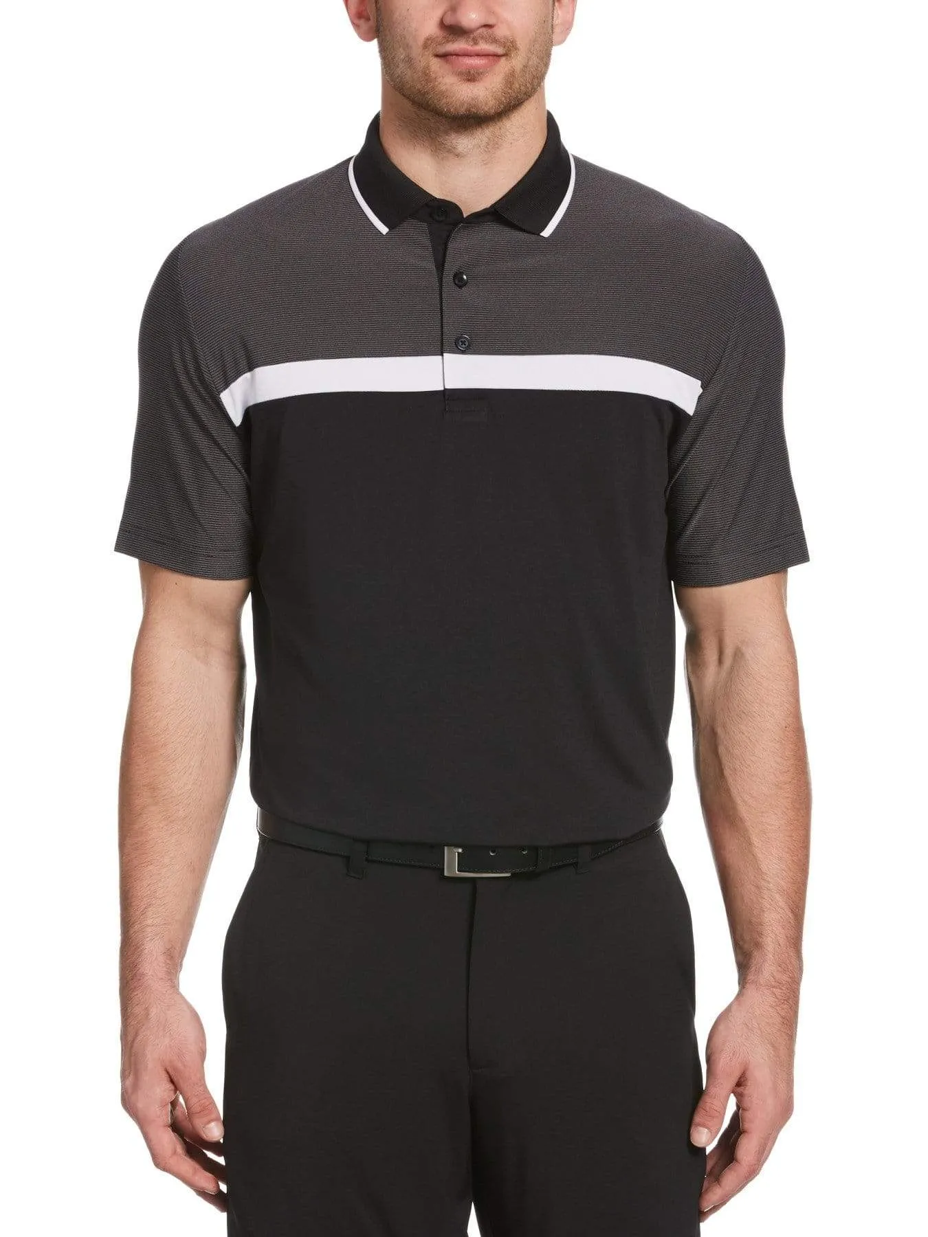 Mens Swing Tech™ Fine Line Color Block Polo