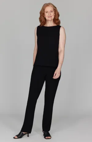 Micro Crepe Essential Narrow Leg Pant w/Flat Front & Back Elastic