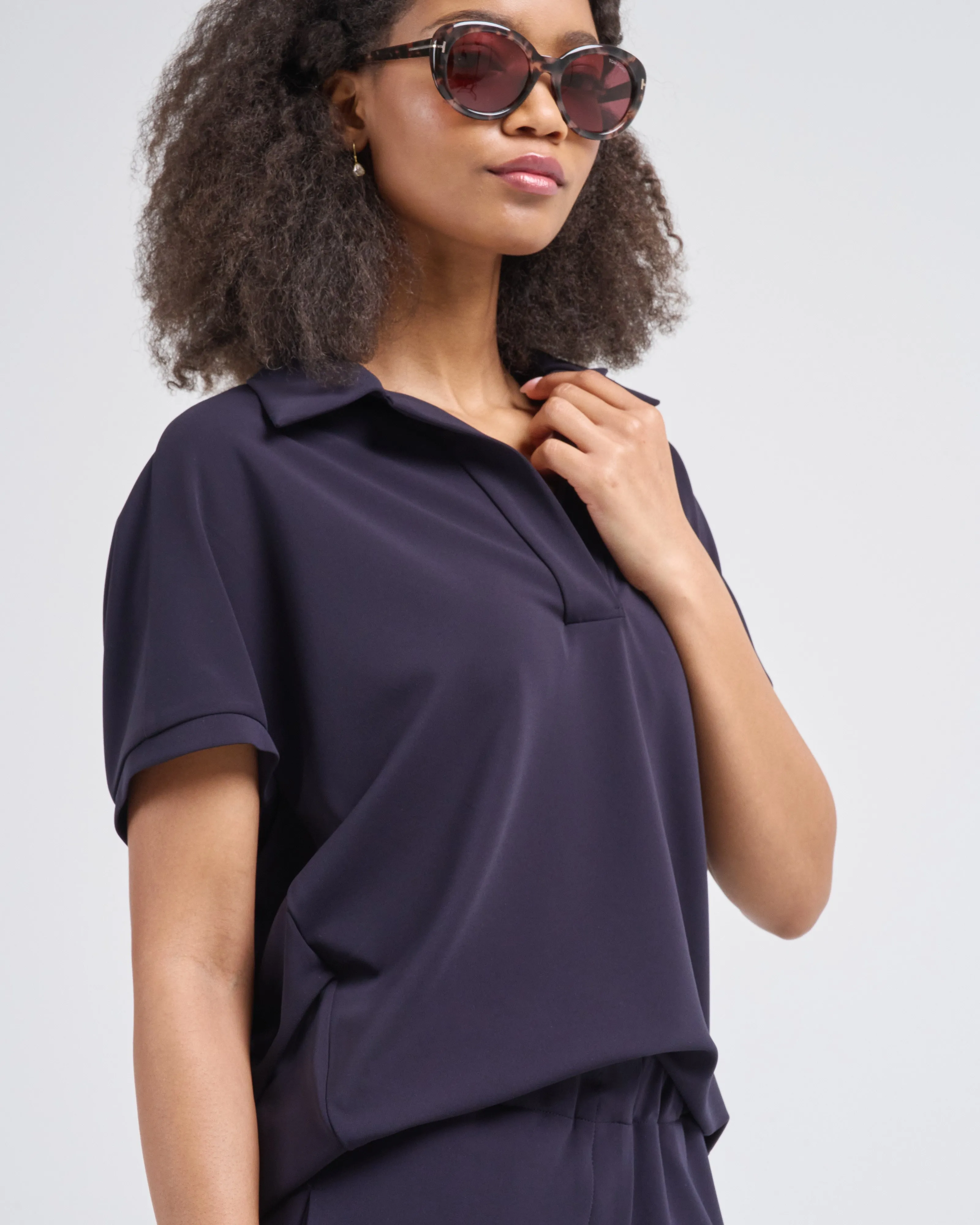 micro jersey cape polo