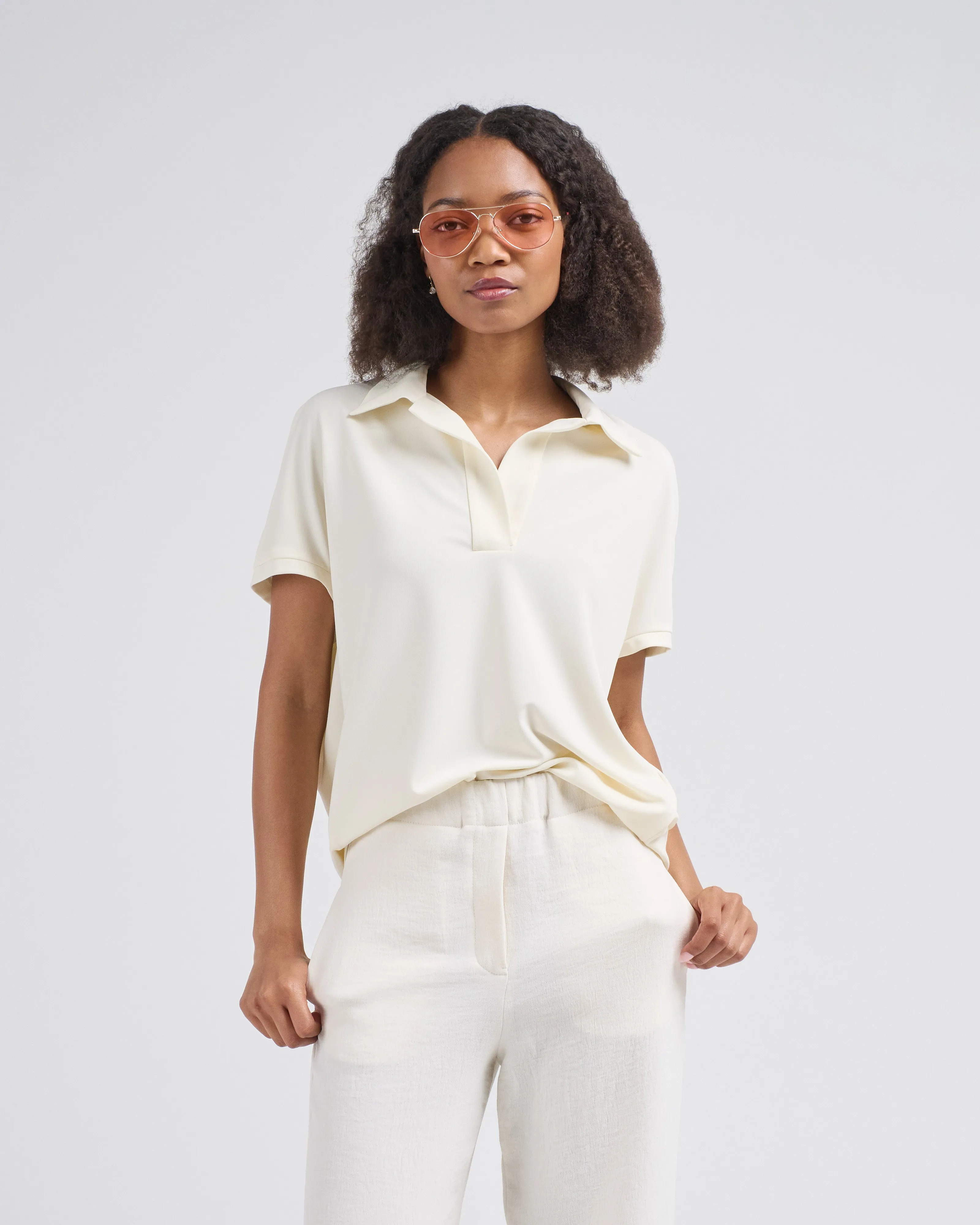 micro jersey cape polo