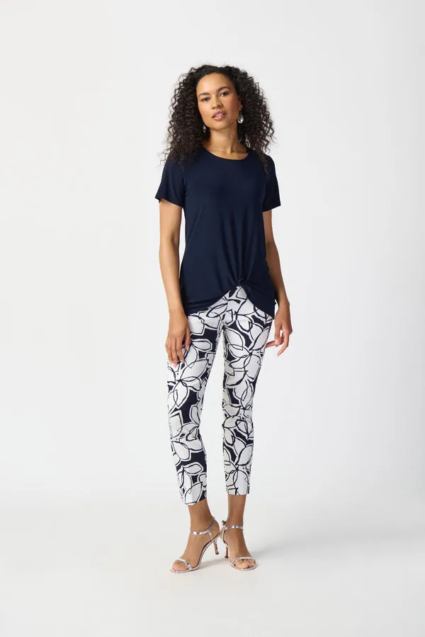 Midnight Blue Top with Knot Detail Style 241290