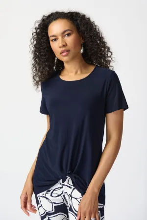 Midnight Blue Top with Knot Detail Style 241290