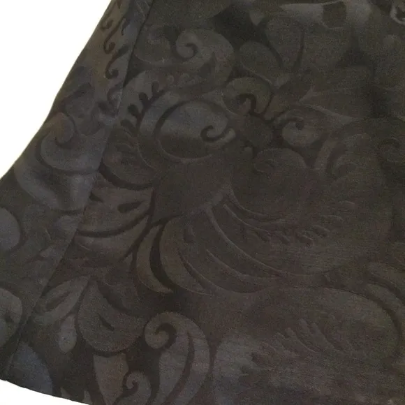 Milly pleated brocade damask black skirt with pockets women’s 6