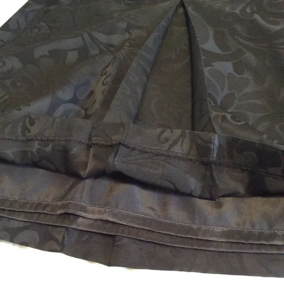 Milly pleated brocade damask black skirt with pockets women’s 6