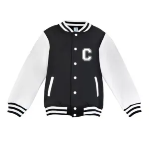 MLW By Design - Personalised Initial Varsity Jacket | Black & White