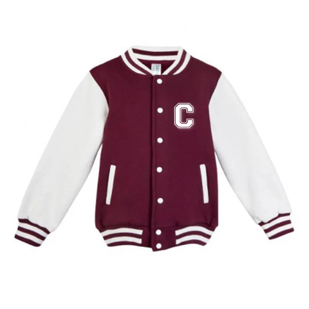 MLW By Design - Personalised Initial Varsity Jacket | Burgundy & White