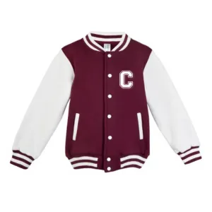 MLW By Design - Personalised Initial Varsity Jacket | Burgundy & White