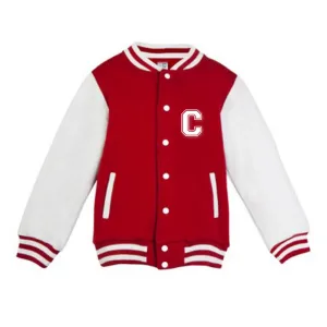 MLW By Design - Personalised Initial Varsity Jacket | Red & White