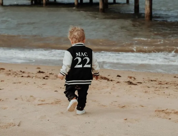 MLW By Design - Personalised Varsity Jacket | Black & White