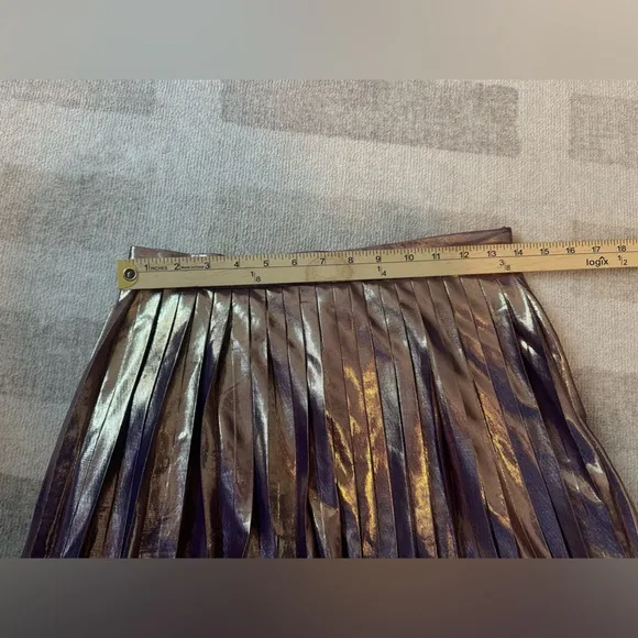 Modcloth Metallic Gold Pleated Skirt (Size M)