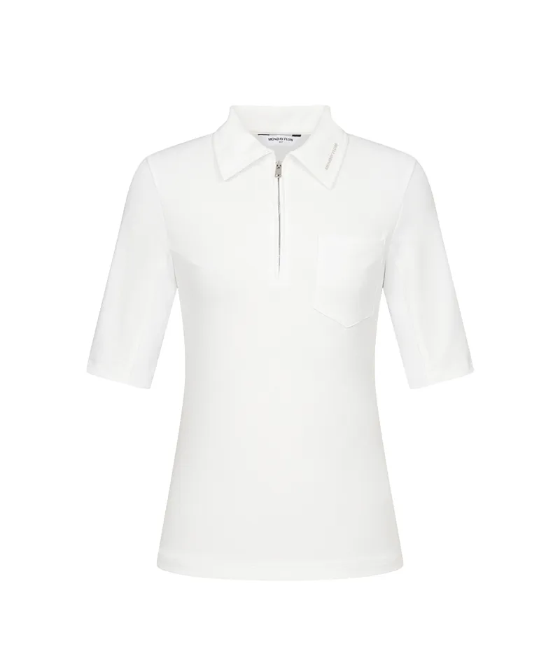 Monday Flow Essential Half Sleeve Top - White