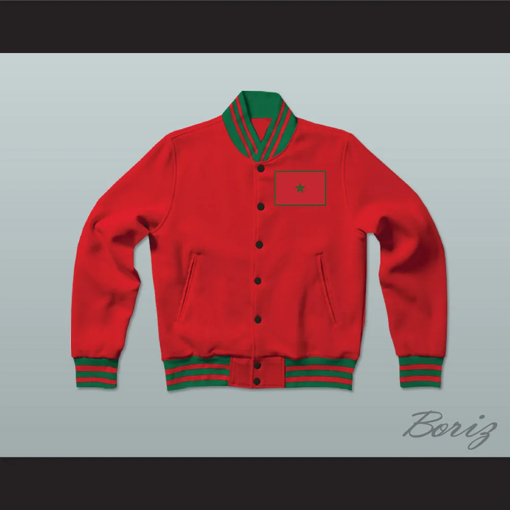 Morocco Varsity Letterman Jacket-Style Sweatshirt