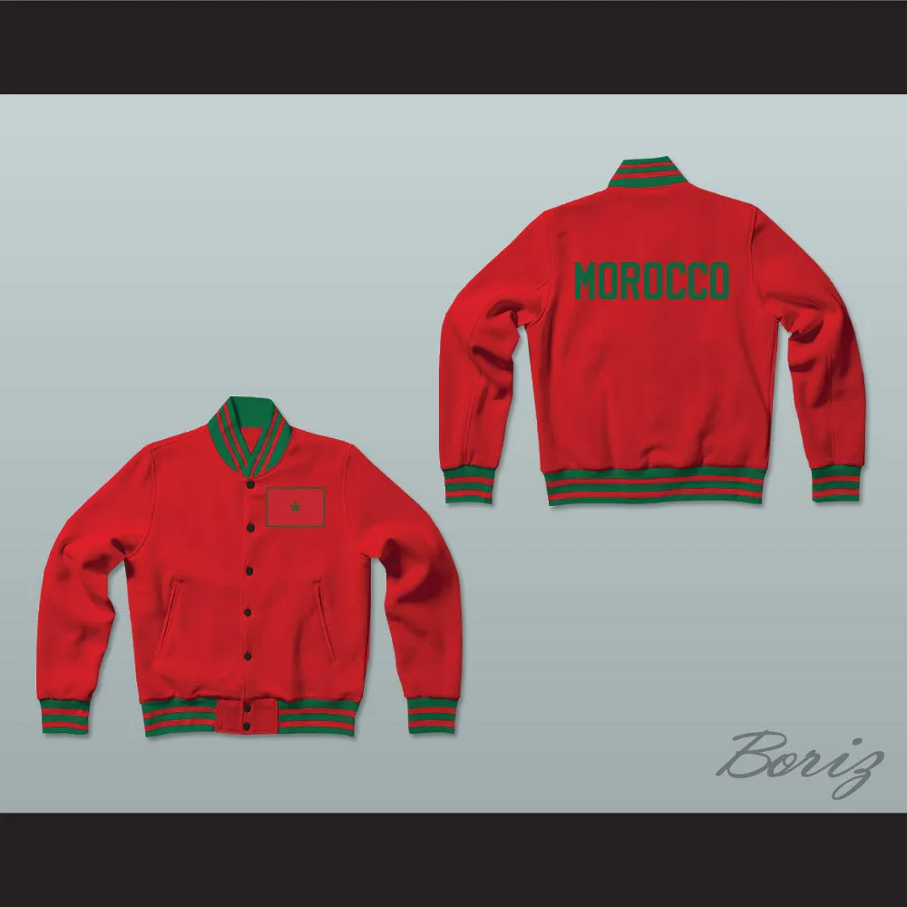 Morocco Varsity Letterman Jacket-Style Sweatshirt