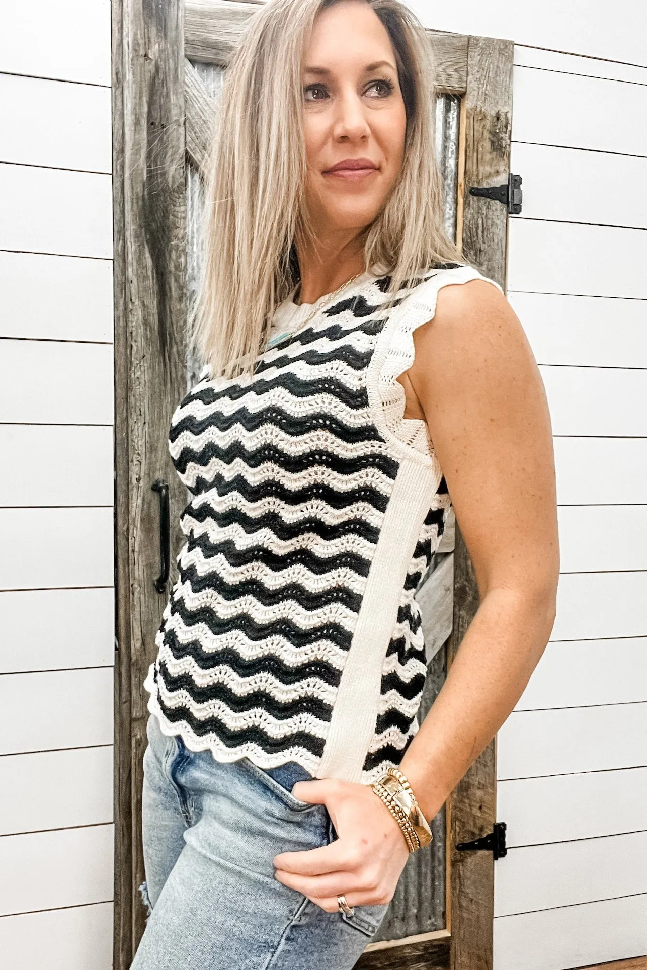 Nami Top Black & Cream