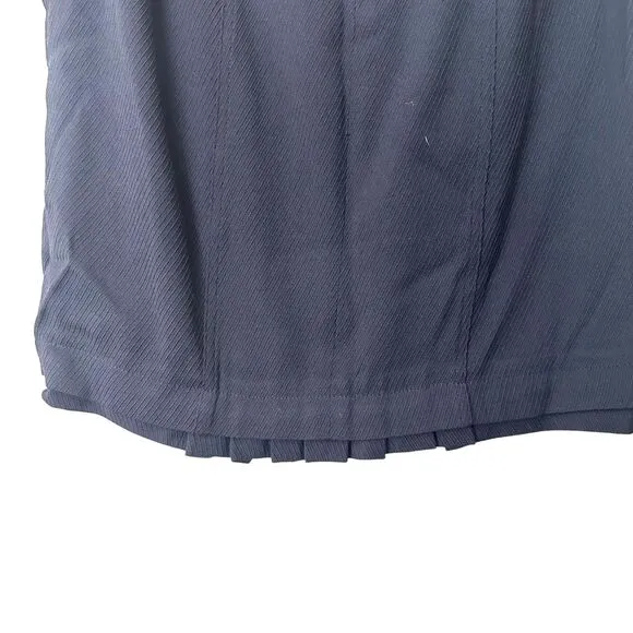 NANETTE LEPORE Pleated Wool Pencil Skirt‎ Navy Sz 8