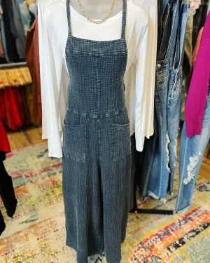 Navy Waffle Jumpsuit