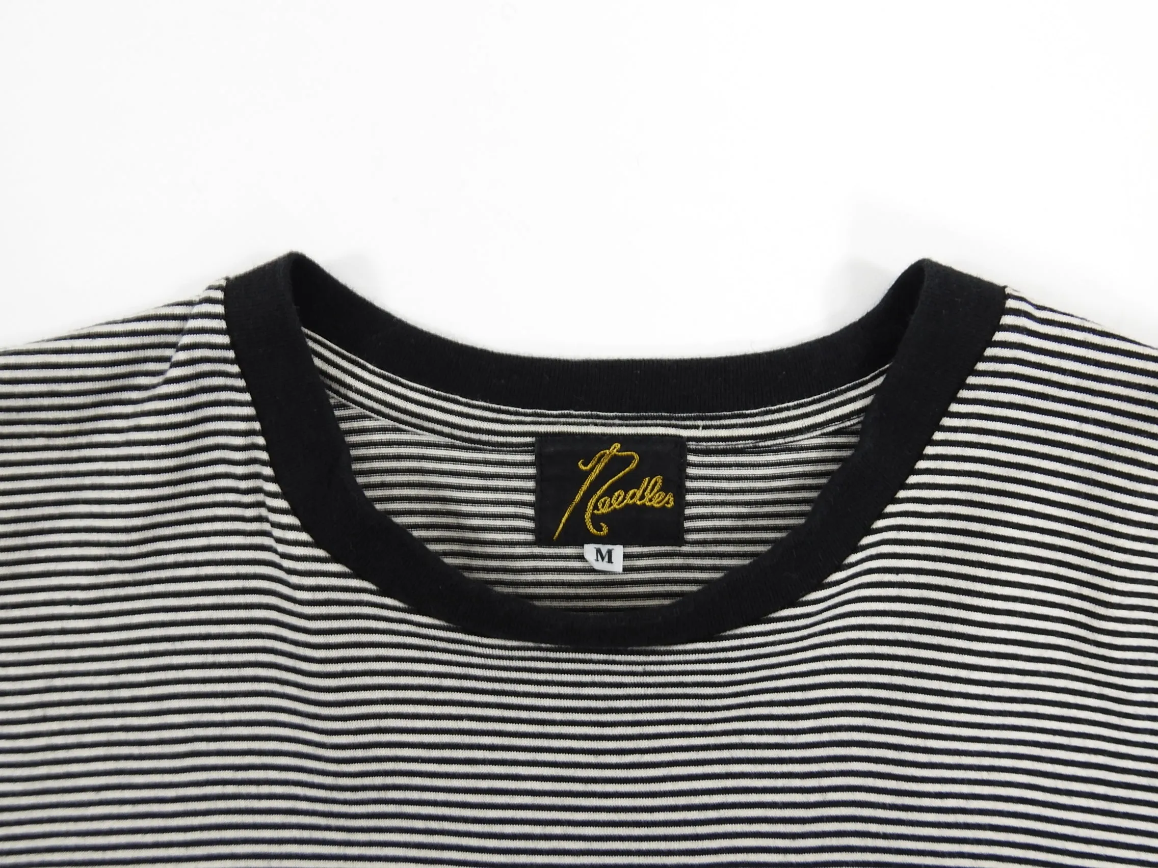 Needles Horizontal Striped Black and White Short Sleeve Tee - S