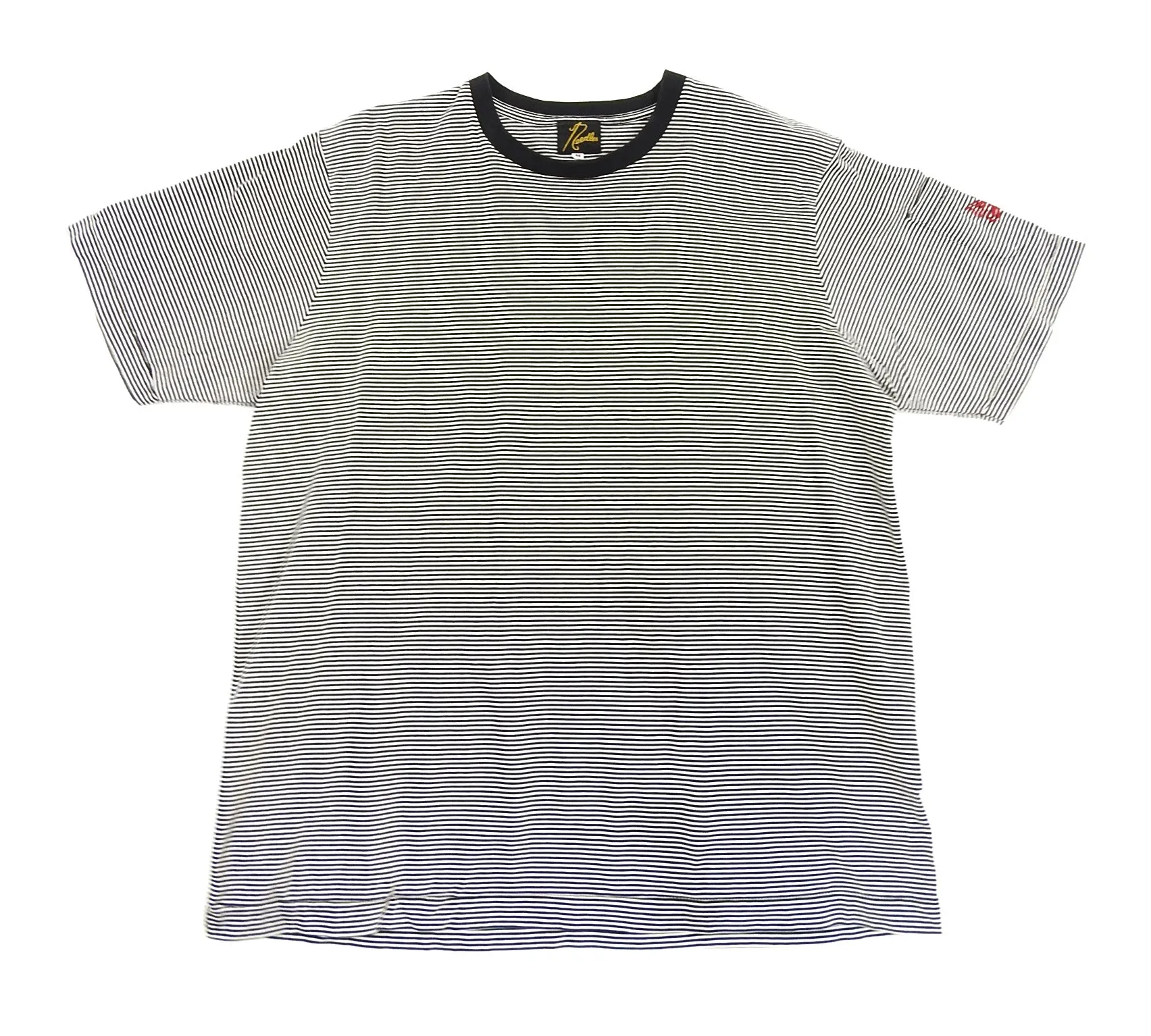 Needles Horizontal Striped Black and White Short Sleeve Tee - S