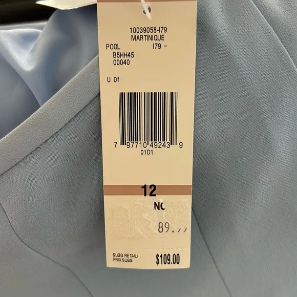 NEW - Jones New York Silk Skirt Size 12 Blue Pleated Office Siren Easter Career