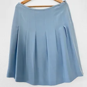 NEW - Jones New York Silk Skirt Size 12 Blue Pleated Office Siren Easter Career
