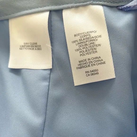 NEW - Jones New York Silk Skirt Size 12 Blue Pleated Office Siren Easter Career