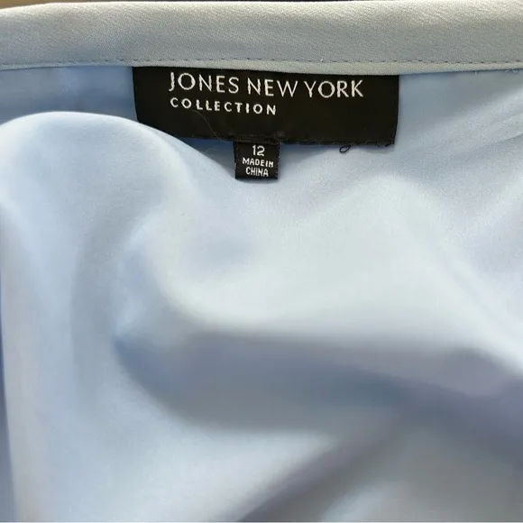 NEW - Jones New York Silk Skirt Size 12 Blue Pleated Office Siren Easter Career