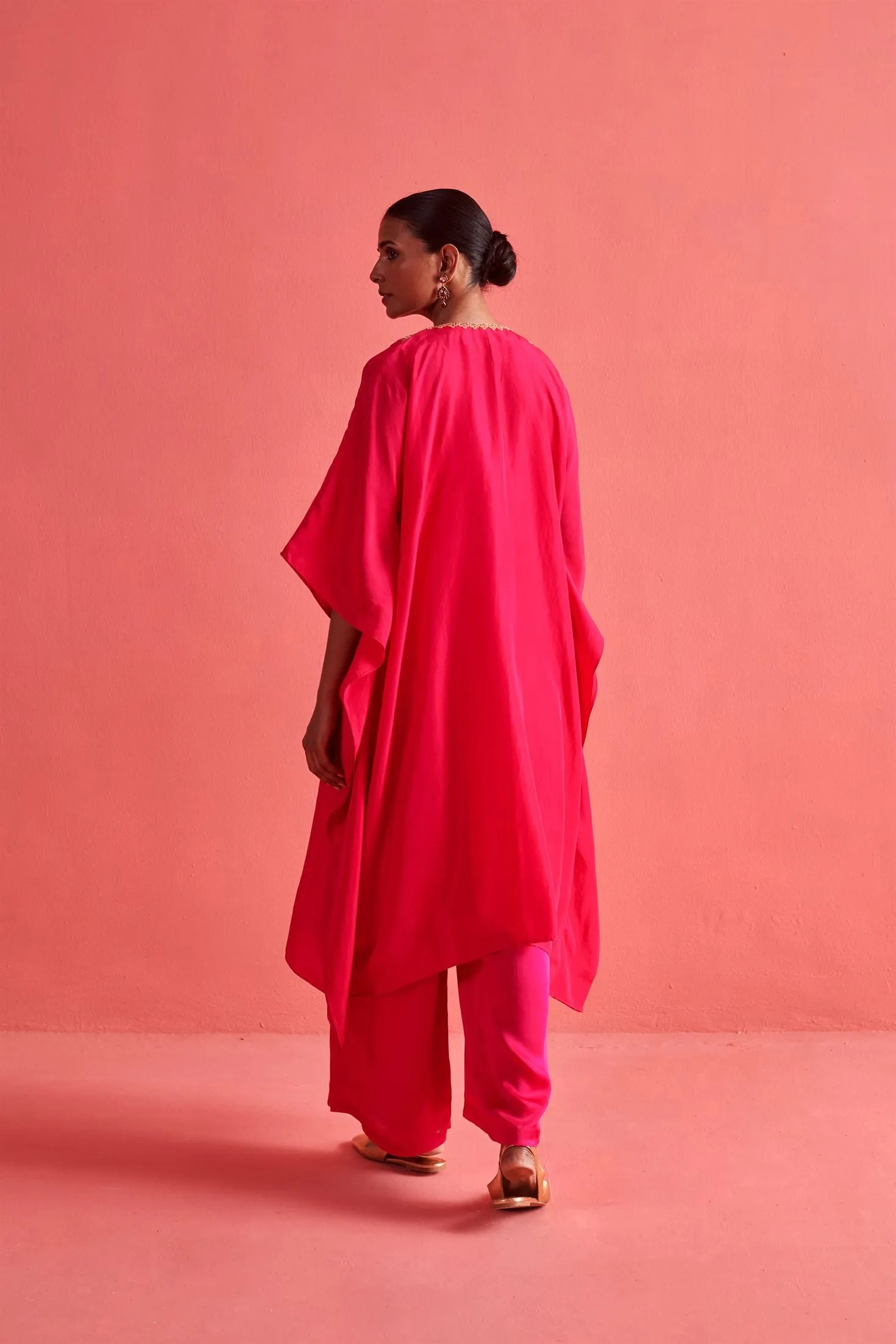 New Season Festive 2024-Coord Set-Crepe Silk/Bemberge Satin 2pcs Rani Pink-AS117-Fashion Wedding Edit Aarti Sethia