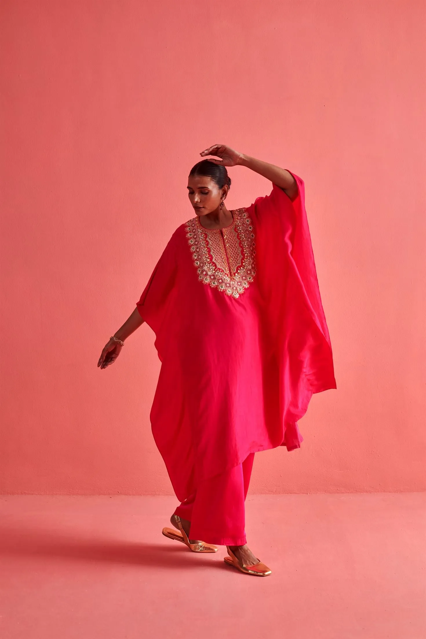 New Season Festive 2024-Coord Set-Crepe Silk/Bemberge Satin 2pcs Rani Pink-AS117-Fashion Wedding Edit Aarti Sethia