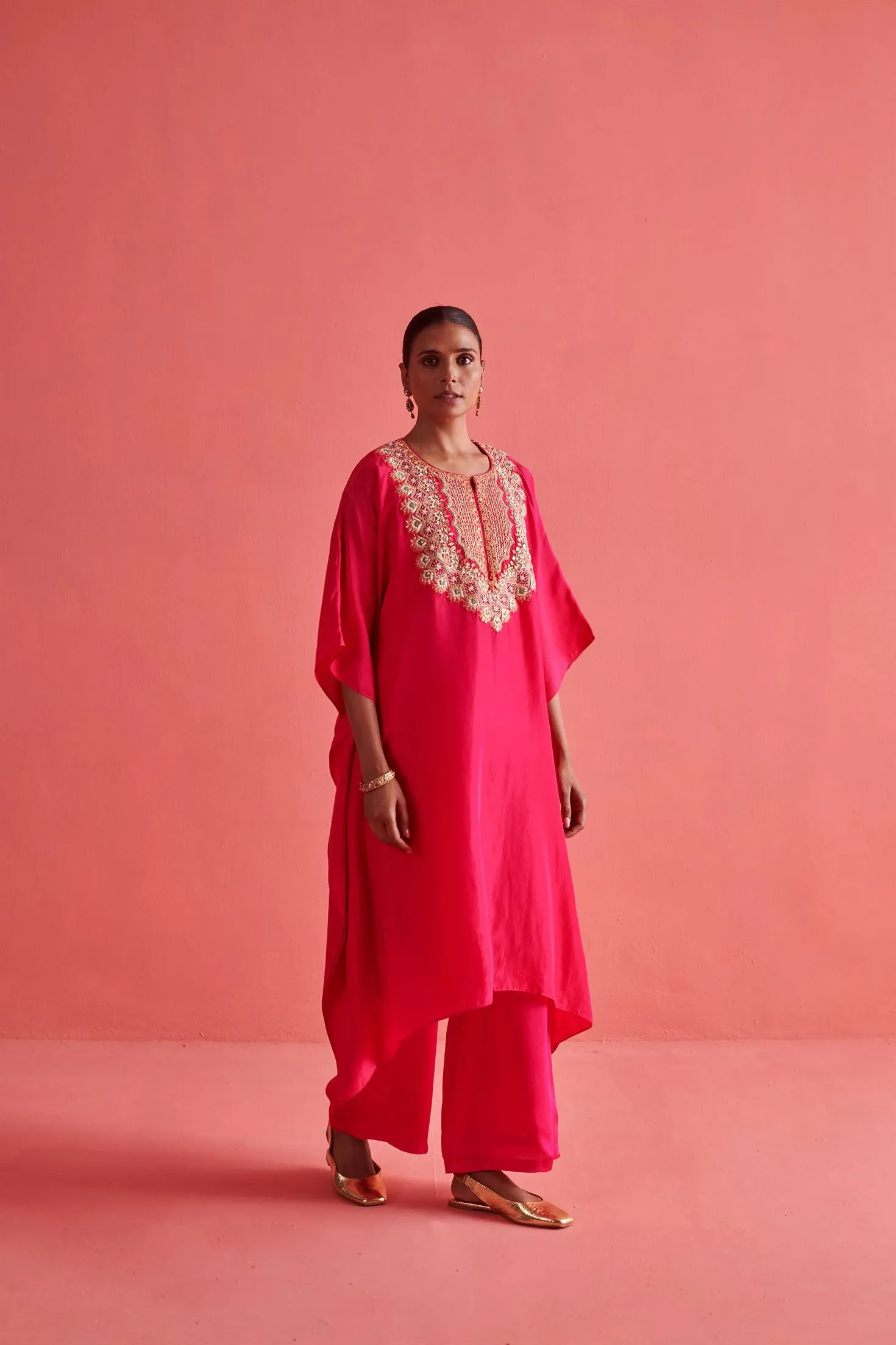 New Season Festive 2024-Coord Set-Crepe Silk/Bemberge Satin 2pcs Rani Pink-AS117-Fashion Wedding Edit Aarti Sethia