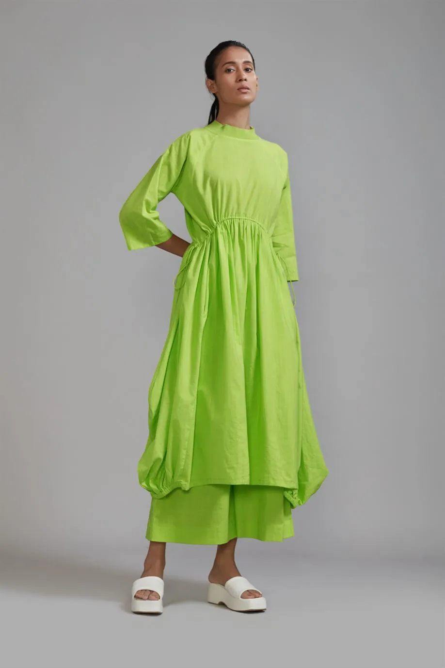 New Season Summer/Fall 2024-Coord Set Green Raglan Vari 2pcs Cotton Neon-MT RAG VARI Coord Set-Neon Green 2pcs-Fashion Edit Mati
