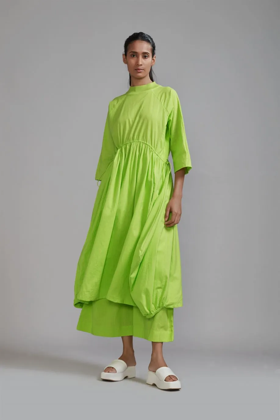 New Season Summer/Fall 2024-Coord Set Green Raglan Vari 2pcs Cotton Neon-MT RAG VARI Coord Set-Neon Green 2pcs-Fashion Edit Mati