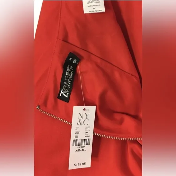 New York and co. RED Skirt overlapping shorts XS NWT skort