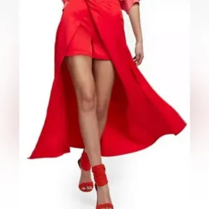 New York and co. RED Skirt overlapping shorts XS NWT skort