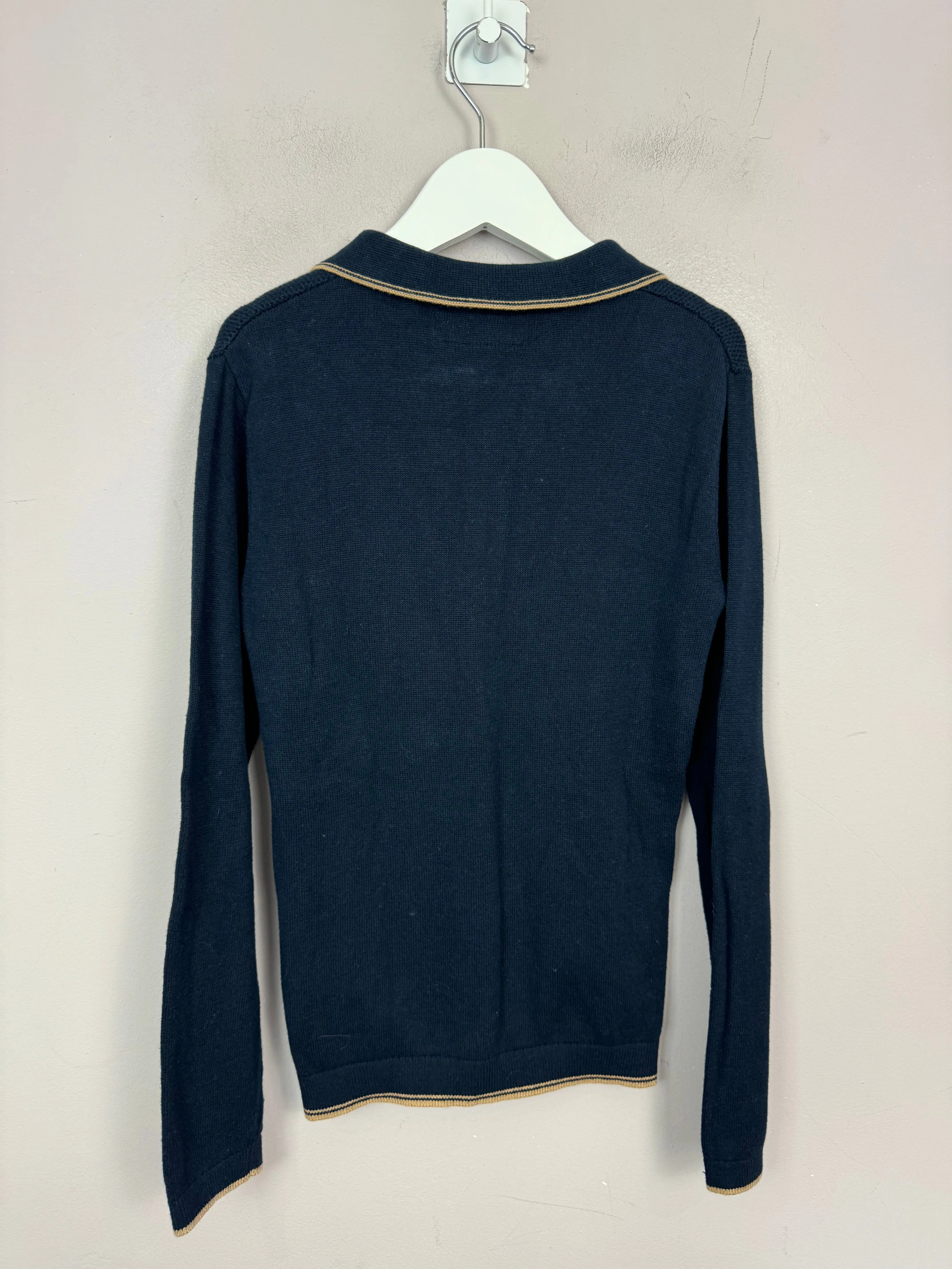 Next Navy Textured Polo 7y