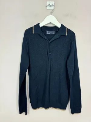 Next Navy Textured Polo 7y