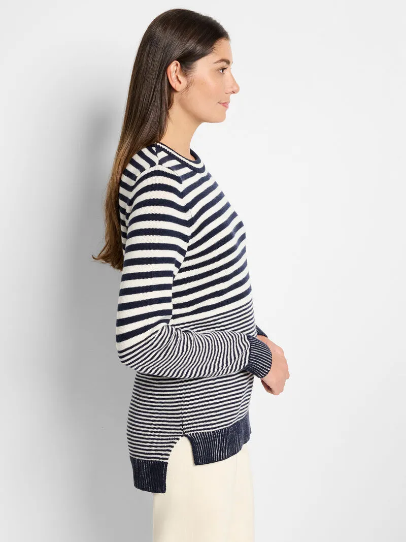 NIC ZOE Cotton Cashmere Striped Sweater